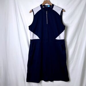 PGA TOUR Womens Sleeveless Golf Dress Navy White Size XL Athletic Activewear